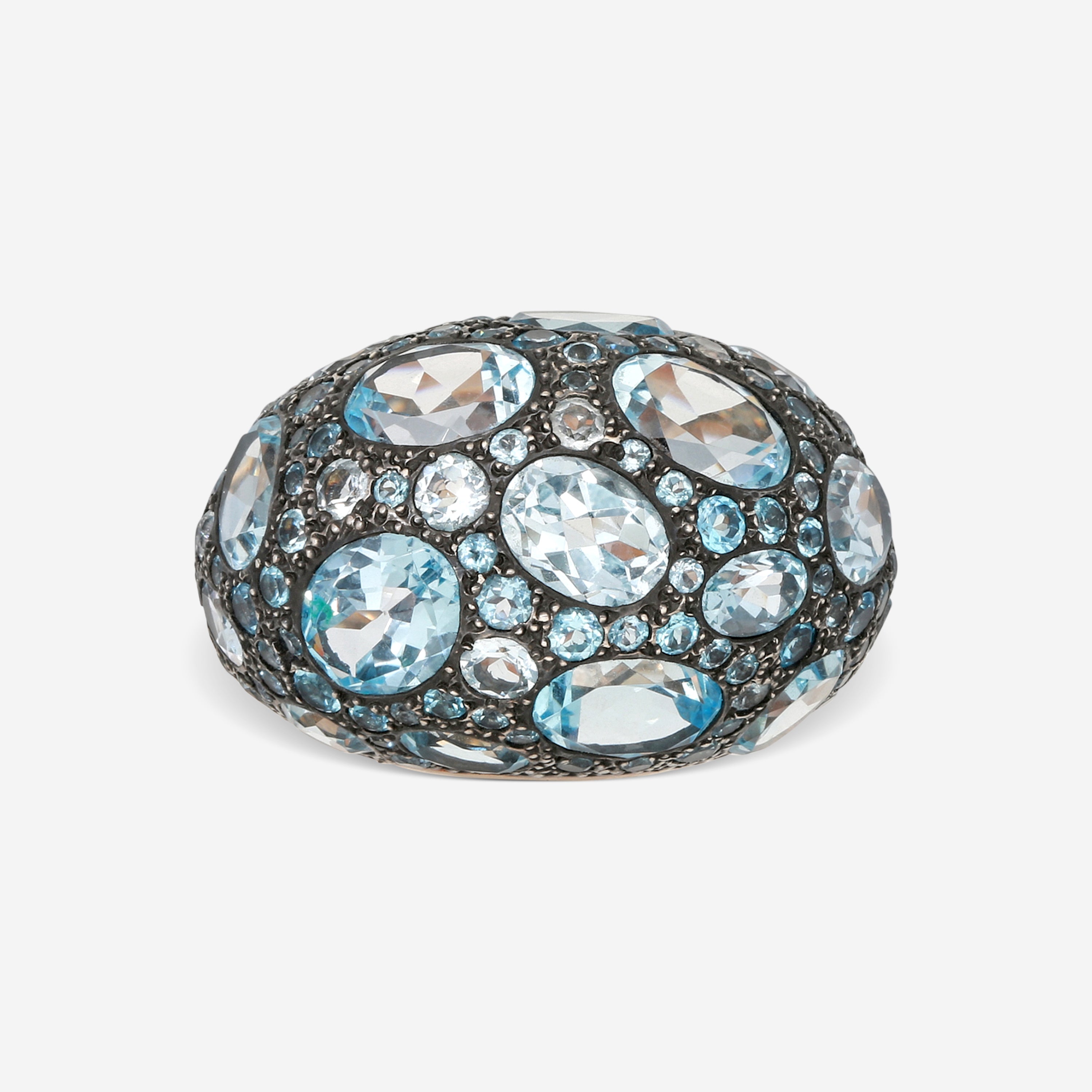 Pomellato 18K Rose & White Gold Blue Quartz Ring Sz. 7 A135 - THE SOLIST