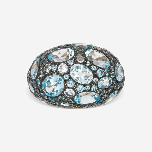 Pomellato 18K Rose & White Gold Blue Quartz Ring Sz. 7 A135 - THE SOLIST