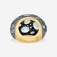 Pomellato Tabou Blue Quartz 18K Rose Gold Sterling Silver Dome Ring Sz. 7 A135-135 - THE SOLIST
