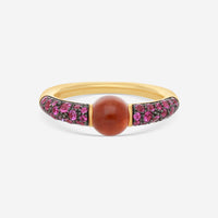 Pomellato M'Ama Non M'Ama 18K Yellow Gold Garnet Essonite & Rose Sapphire Ring Sz. 6.5 A.B502TO7ZRGE - THE SOLIST