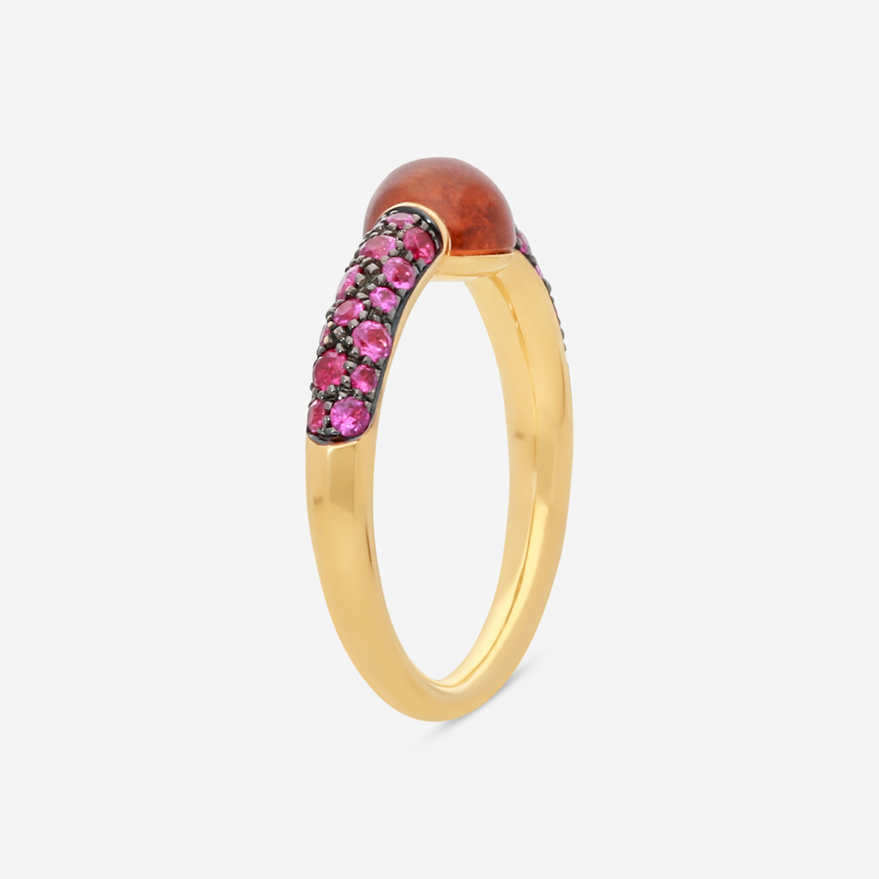Pomellato M'Ama Non M'Ama 18K Yellow Gold Garnet Essonite & Rose Sapphire Ring Sz. 6.5 A.B502TO7ZRGE - THE SOLIST