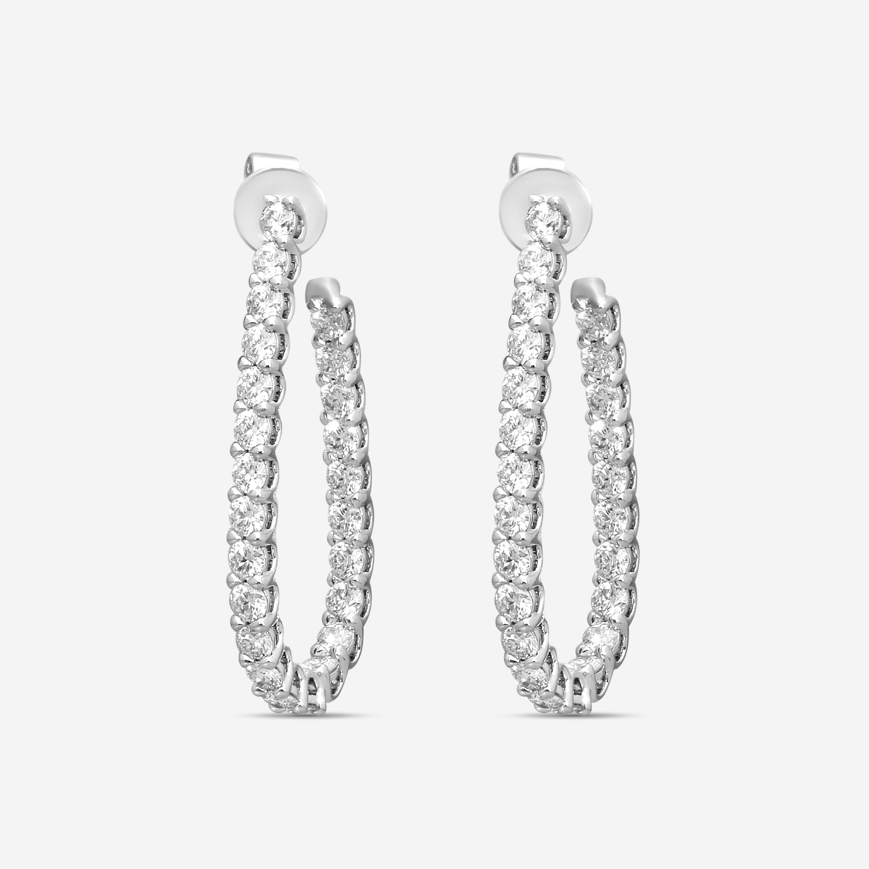 Hearts On Fire Signature 18K White Gold Diamond Hoop Earrings HOOPSIGPS02008W