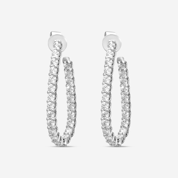 Hearts On Fire Signature 18K White Gold Diamond Hoop Earrings HOOPSIGPS02008W