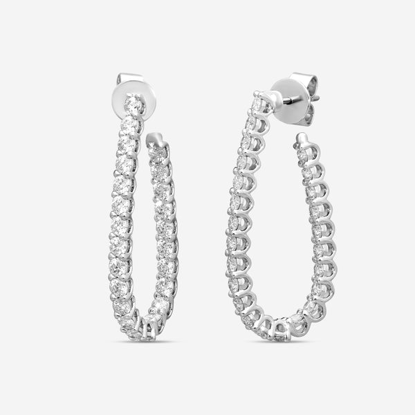 Hearts On Fire Signature 18K White Gold Diamond Hoop Earrings HOOPSIGPS02008W