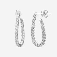 Hearts On Fire Signature 18K White Gold Diamond Hoop Earrings HOOPSIGPS02008W