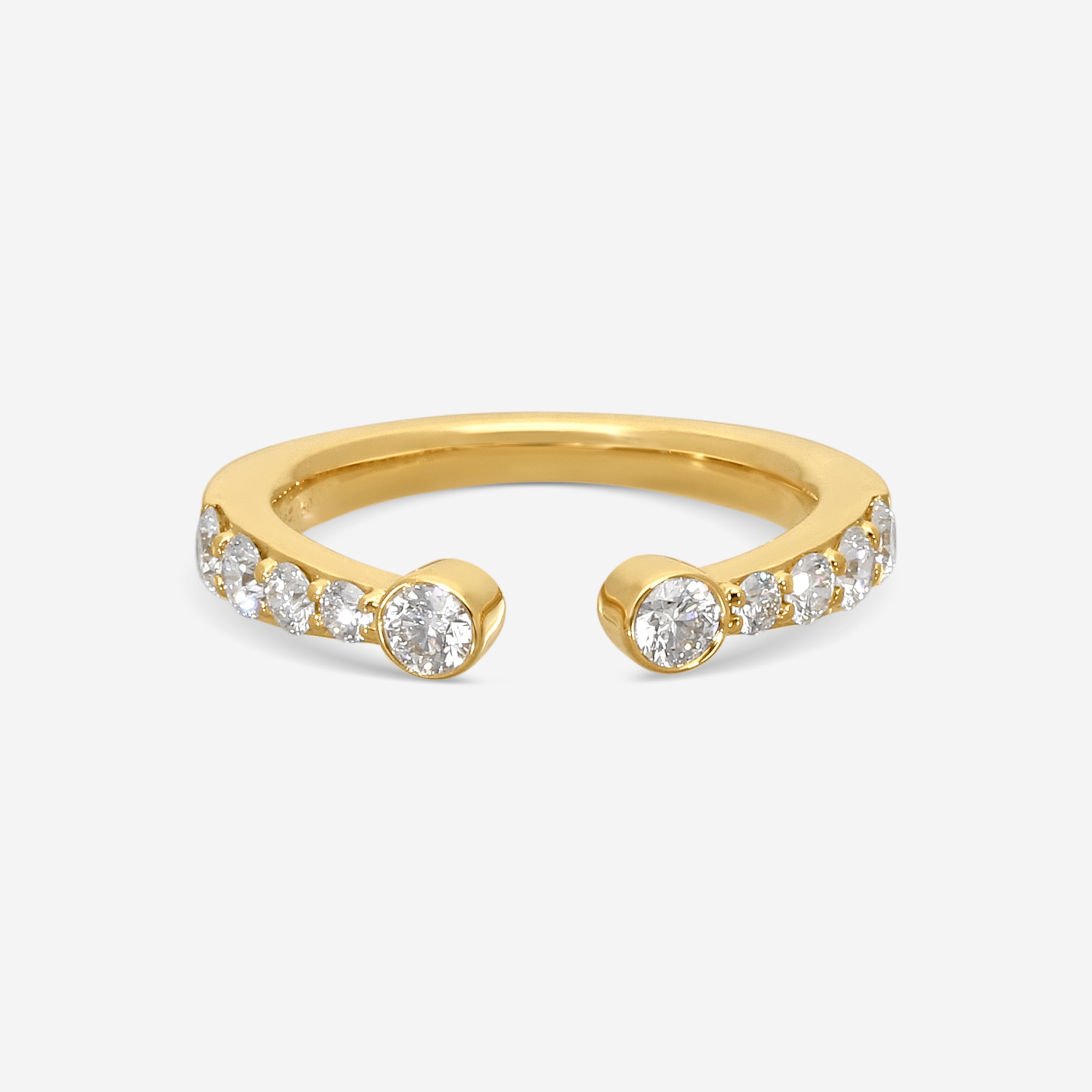 Hearts On Fire Triplicity 18K Yellow Gold Diamond Ring Sz. 6.5 HBATRIPOB0728Y