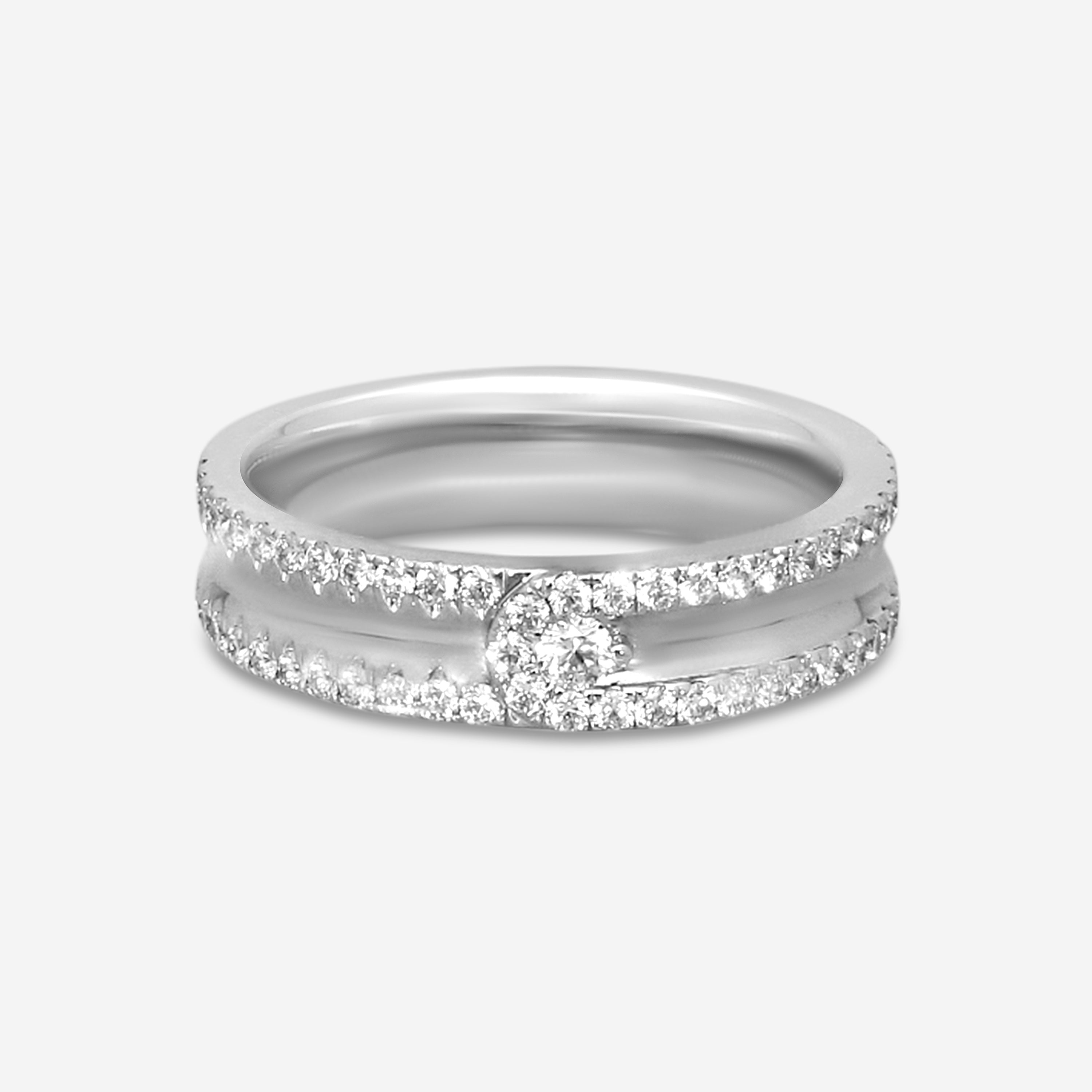 Hearts On Fire 18K White Gold Diamond Band Ring HBADCEN00508W-N-5