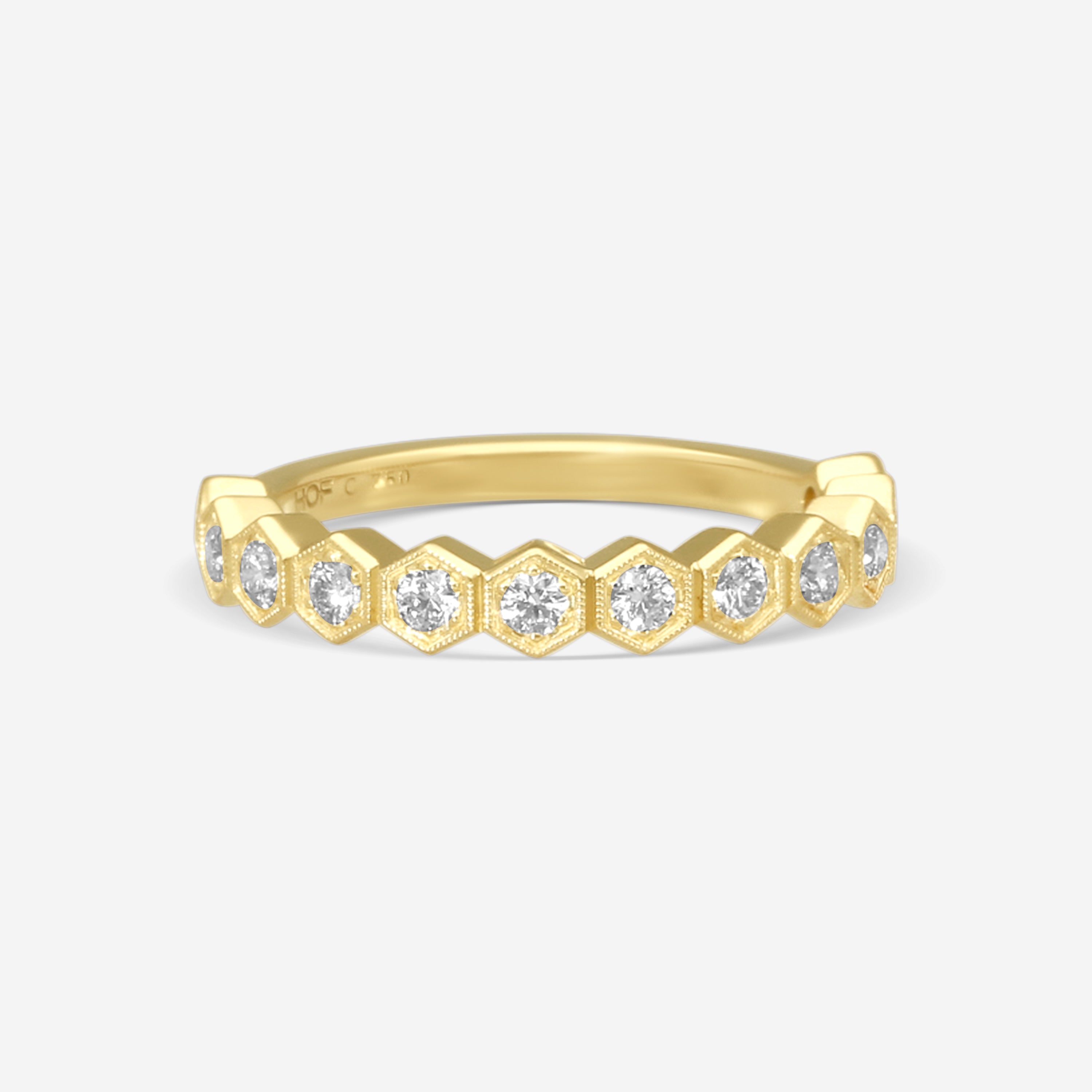 Hearts On Fire Hex 18K Yellow Gold Diamond Band Ring HBADHEX00388Y-C
