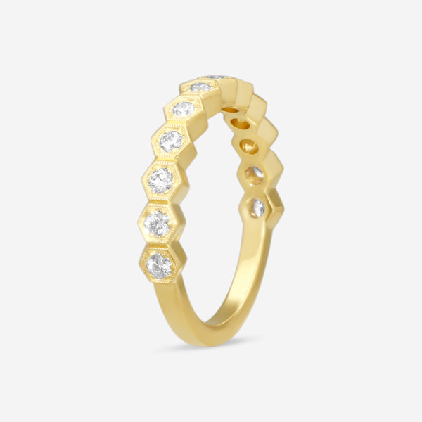 Hearts On Fire Hex 18K Yellow Gold Diamond Band Ring HBADHEX00388Y-C
