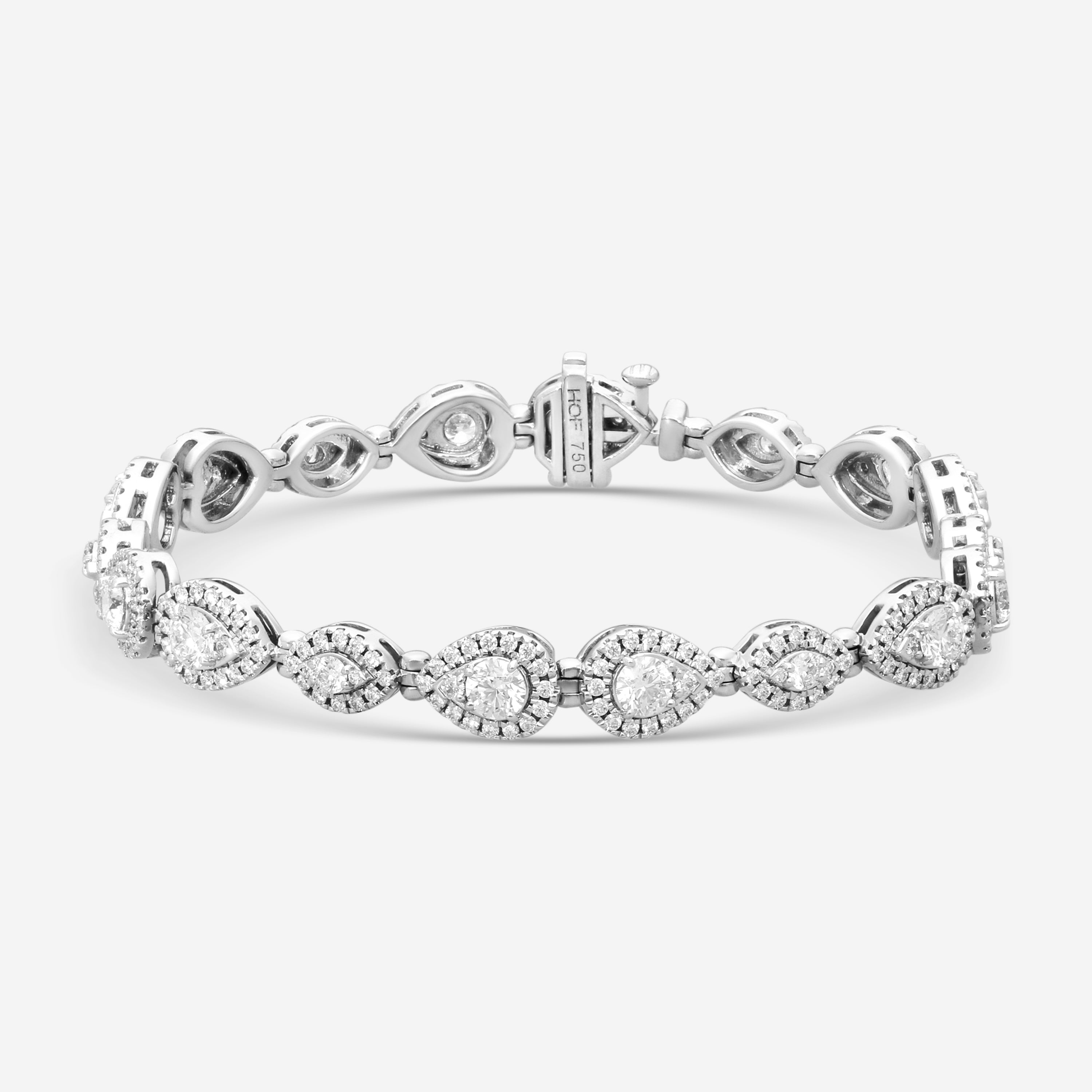 Hearts On Fire Teardrop 18K White Gold Diamond Bracelet HFBTARDH04808W
