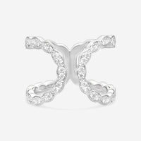 Hearts On Fire Lorelei 18K White Gold Diamond Open Ring Sz. 7.5 HFRLORFLOPN00558W