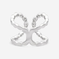Hearts On Fire Lorelei 18K White Gold Diamond Open Ring Sz. 7.5 HFRLORFLOPN00558W