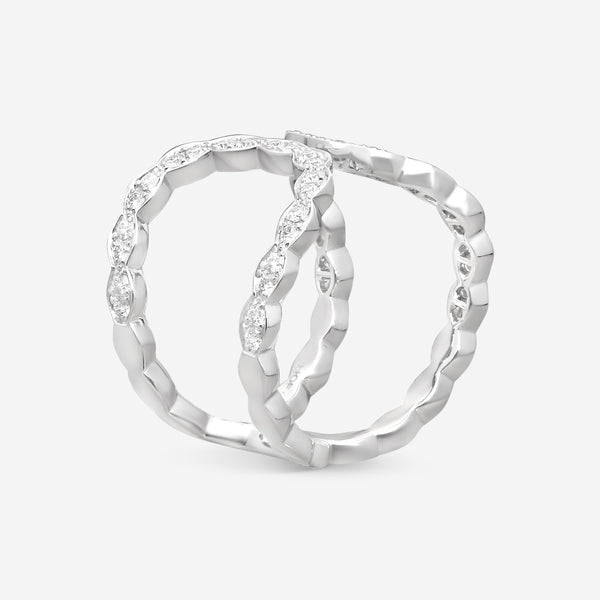 Hearts On Fire Lorelei 18K White Gold Diamond Open Ring Sz. 7.5 HFRLORFLOPN00558W