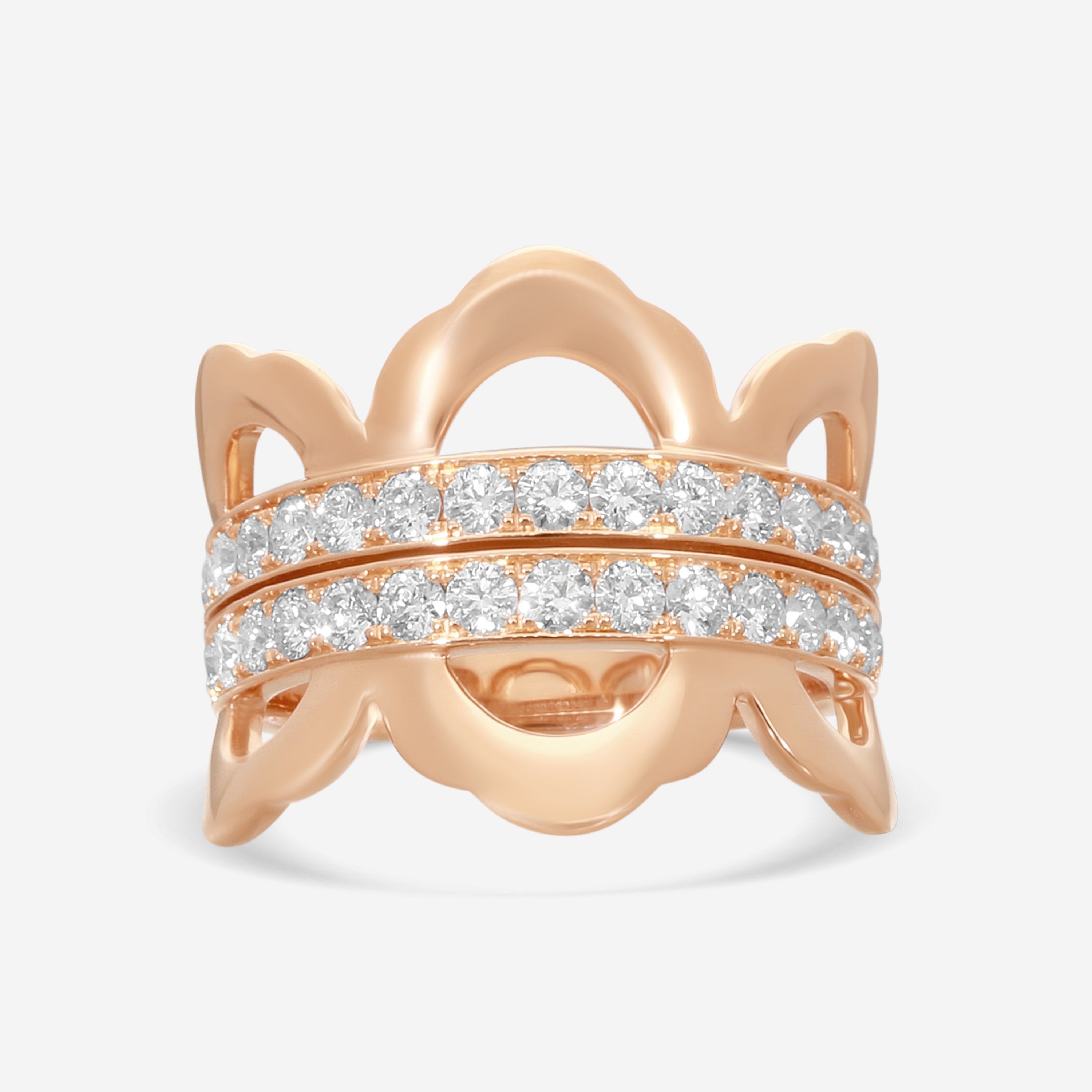 Hearts On Fire Lorelei 18K Rose Gold Diamond Right Hand Ring Sz. 6.5 HFRLORL01058R