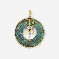 Armenta Sueno 18K Yellow Gold & Teal Patina Multistone Enhancer 15024