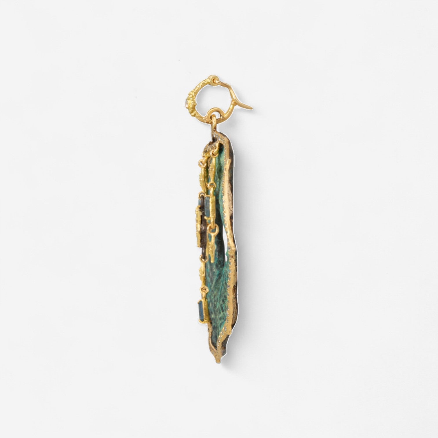 Armenta Sueno 18K Yellow Gold & Teal Patina Multistone Enhancer 15024