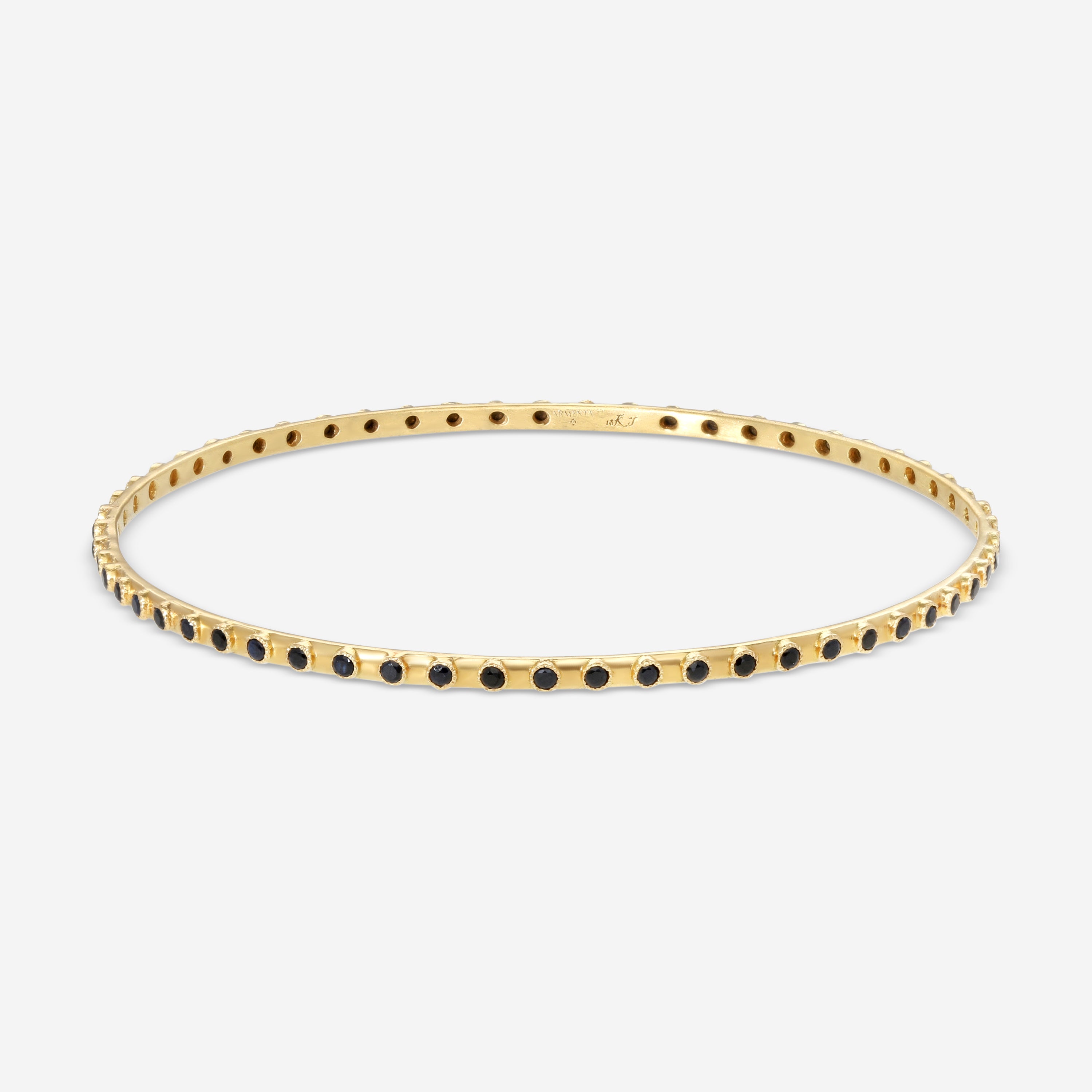 Armenta Sueno 18K Yellow Gold Black Sapphire Bangle Bracelet 15140
