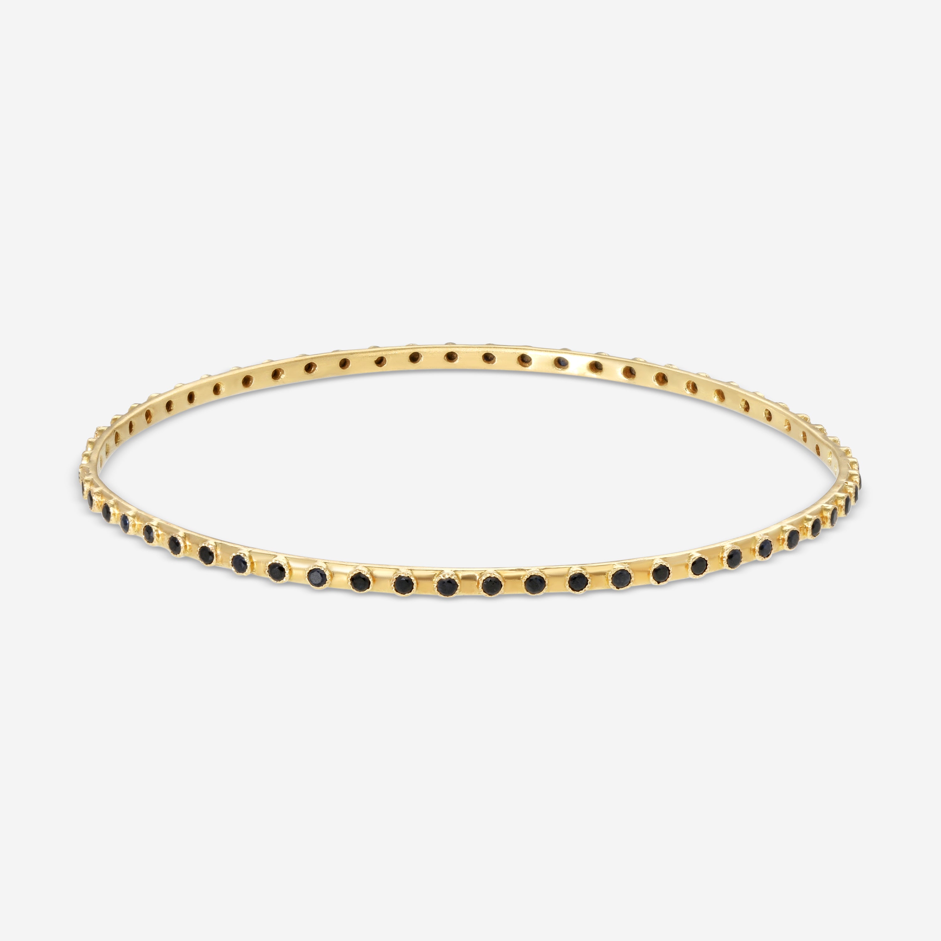 Armenta Sueno 18K Yellow Gold Black Sapphire Bangle Bracelet 15140