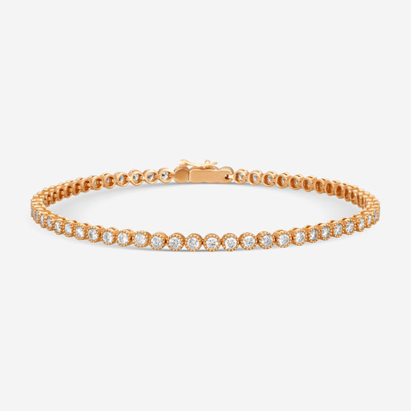 Mémoire - Milgrain 18K Rose Gold Line Diamond Bracelet CBDD134-18KR - THE SOLIST