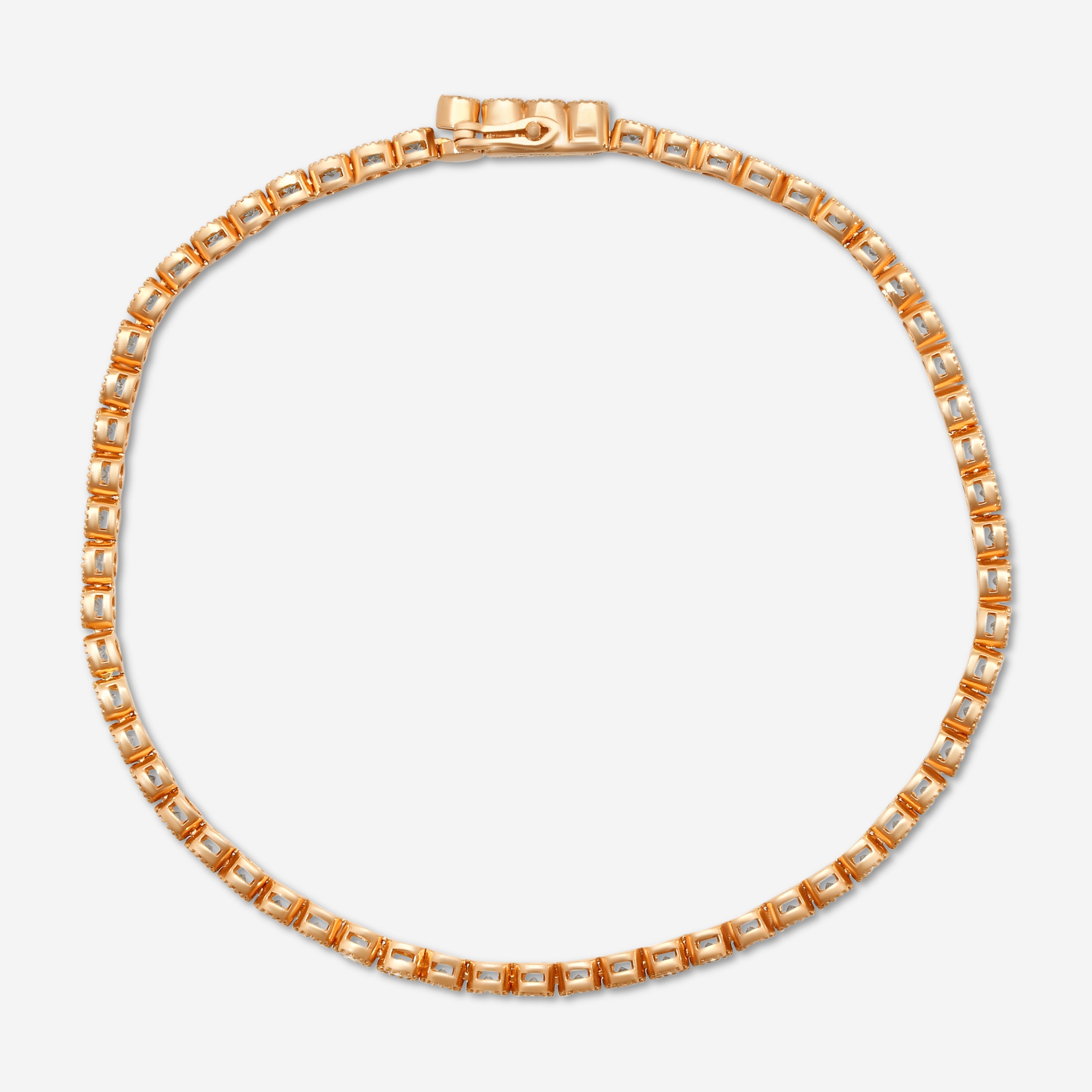 Mémoire - Milgrain 18K Rose Gold Line Diamond Bracelet CBDD134-18KR - THE SOLIST
