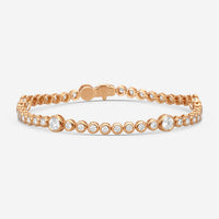 Mémoire - 18K Rose Gold Bezel Set Bracelet with Stations CBDD143-18KR - THE SOLIST