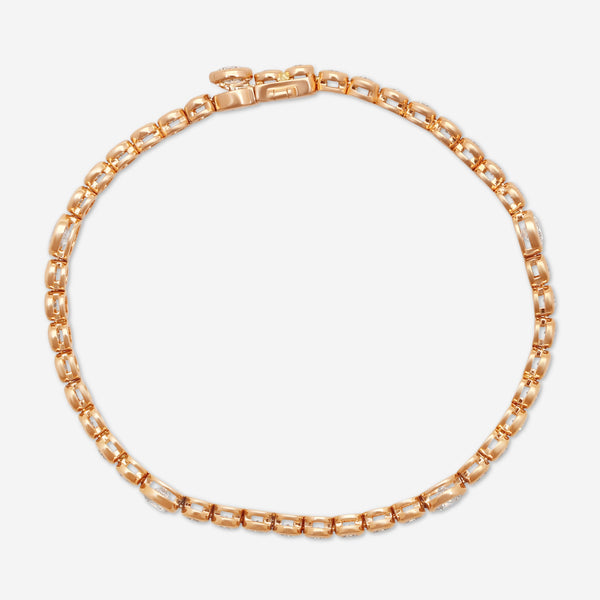Mémoire - 18K Rose Gold Bezel Set Bracelet with Stations CBDD143-18KR - THE SOLIST