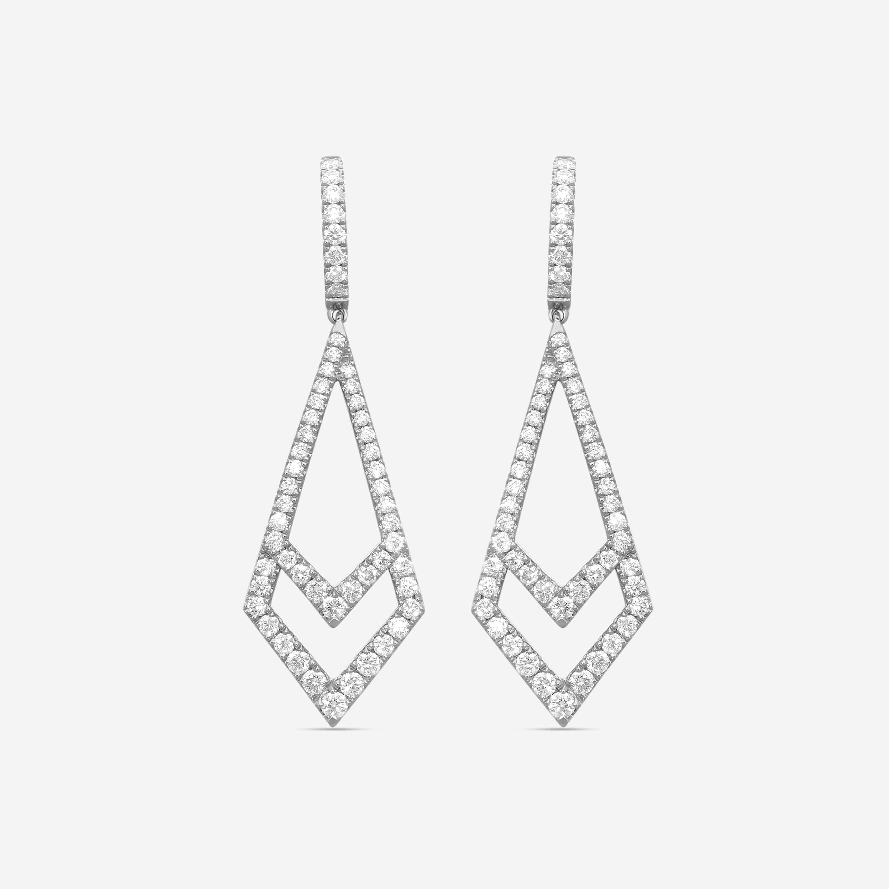 Mémoire - Essentials Kite 18K White Gold Diamond 1.68ct Drop Earrings CHH01K1-18KW - THE SOLIST