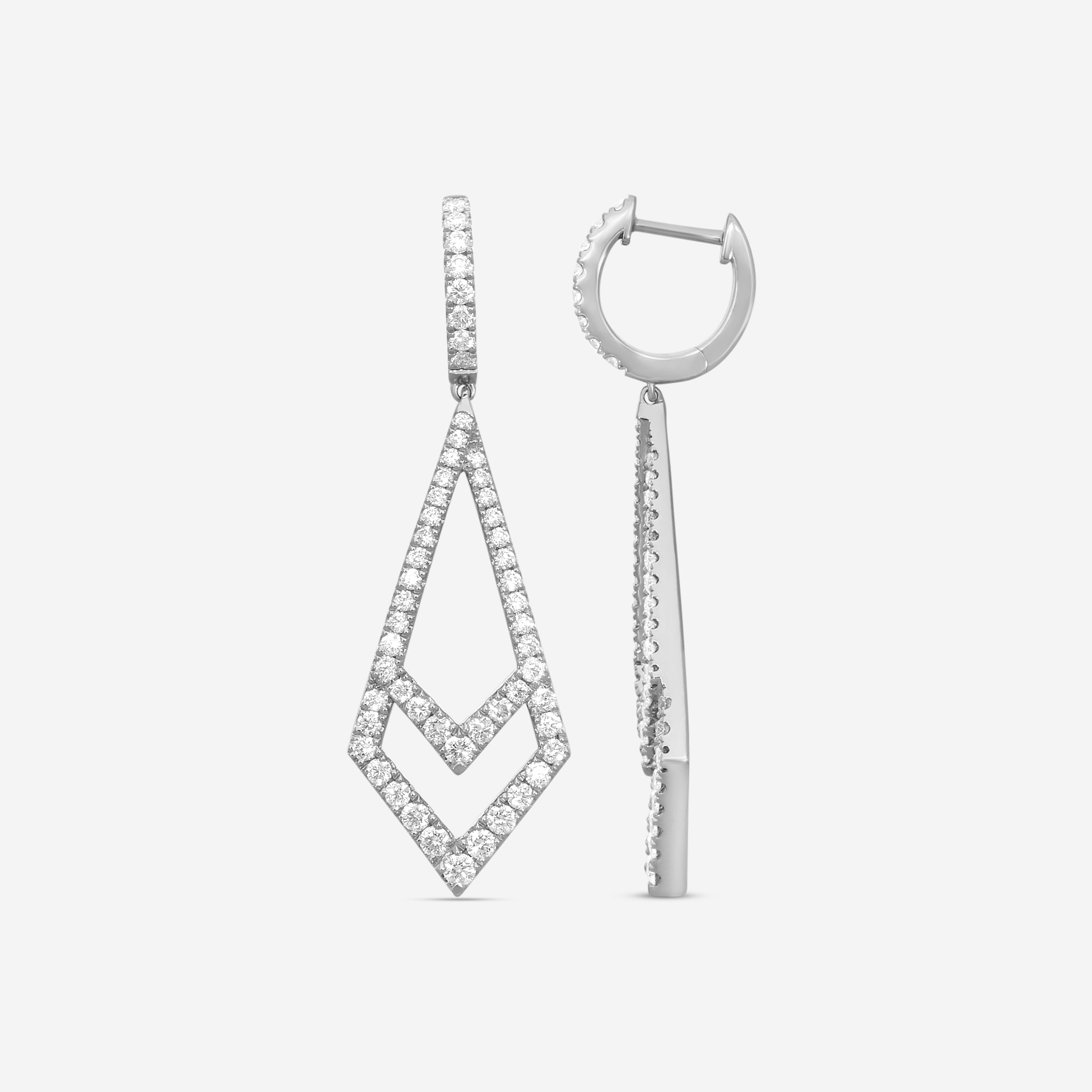 Mémoire - Essentials Kite 18K White Gold Diamond 1.68ct Drop Earrings CHH01K1-18KW - THE SOLIST