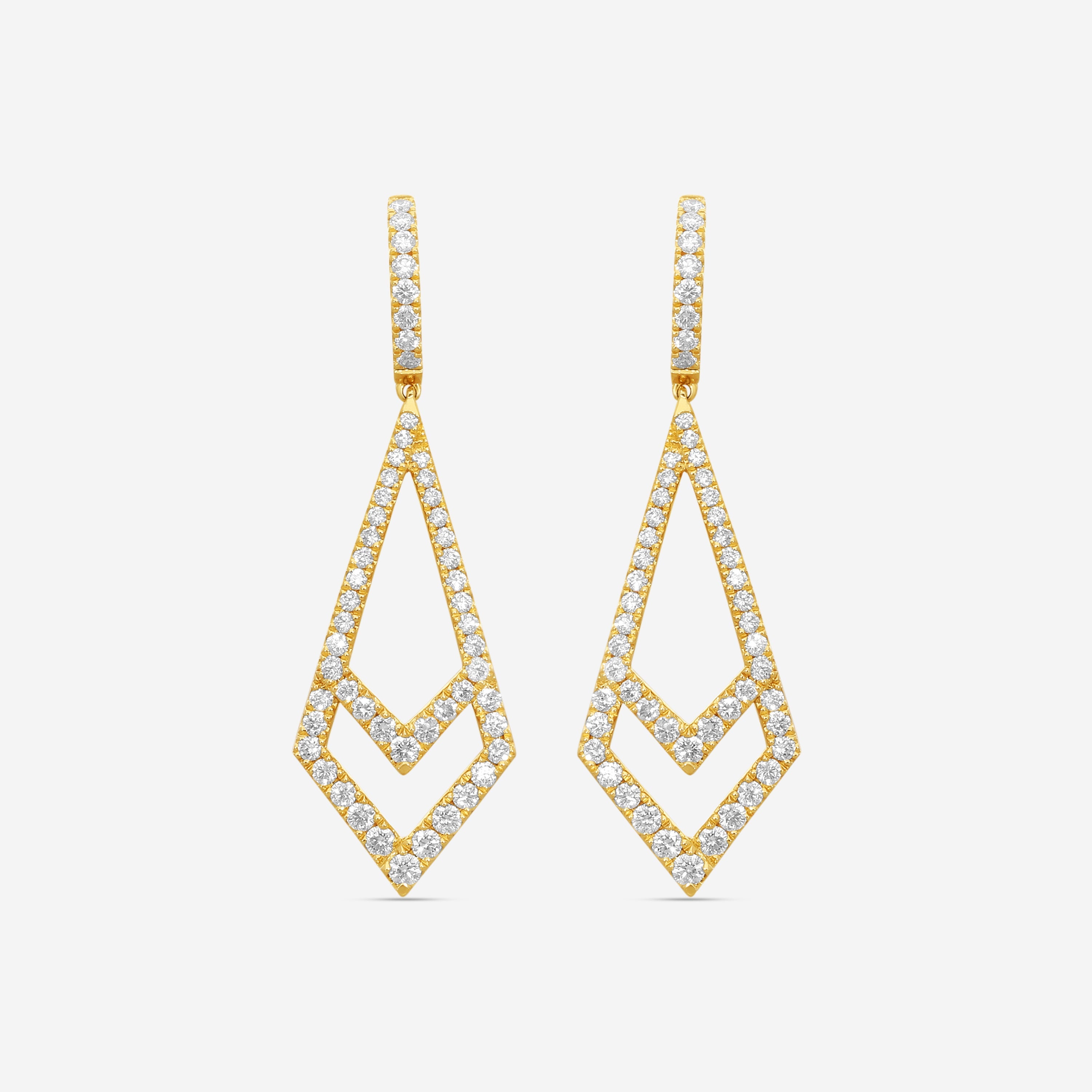Mémoire - Essentials Kite 18K Yellow Gold Diamond 1.68ct Drop Earrings CHH01K1-18KY - THE SOLIST