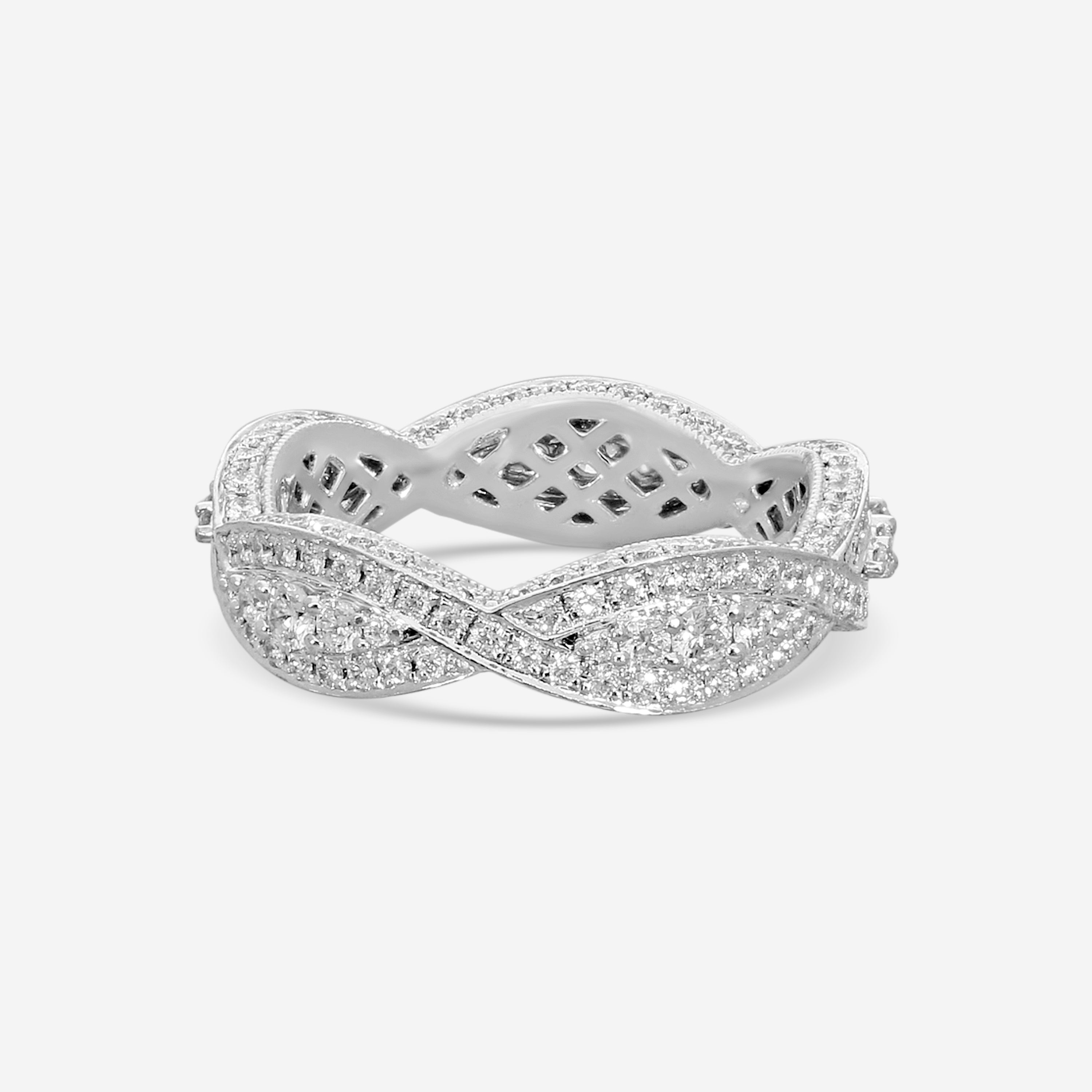 Mémoire - 18K White Gold Vintage Eternity 1.52 ct. Diamond Ring EMVG102-PT - THE SOLIST