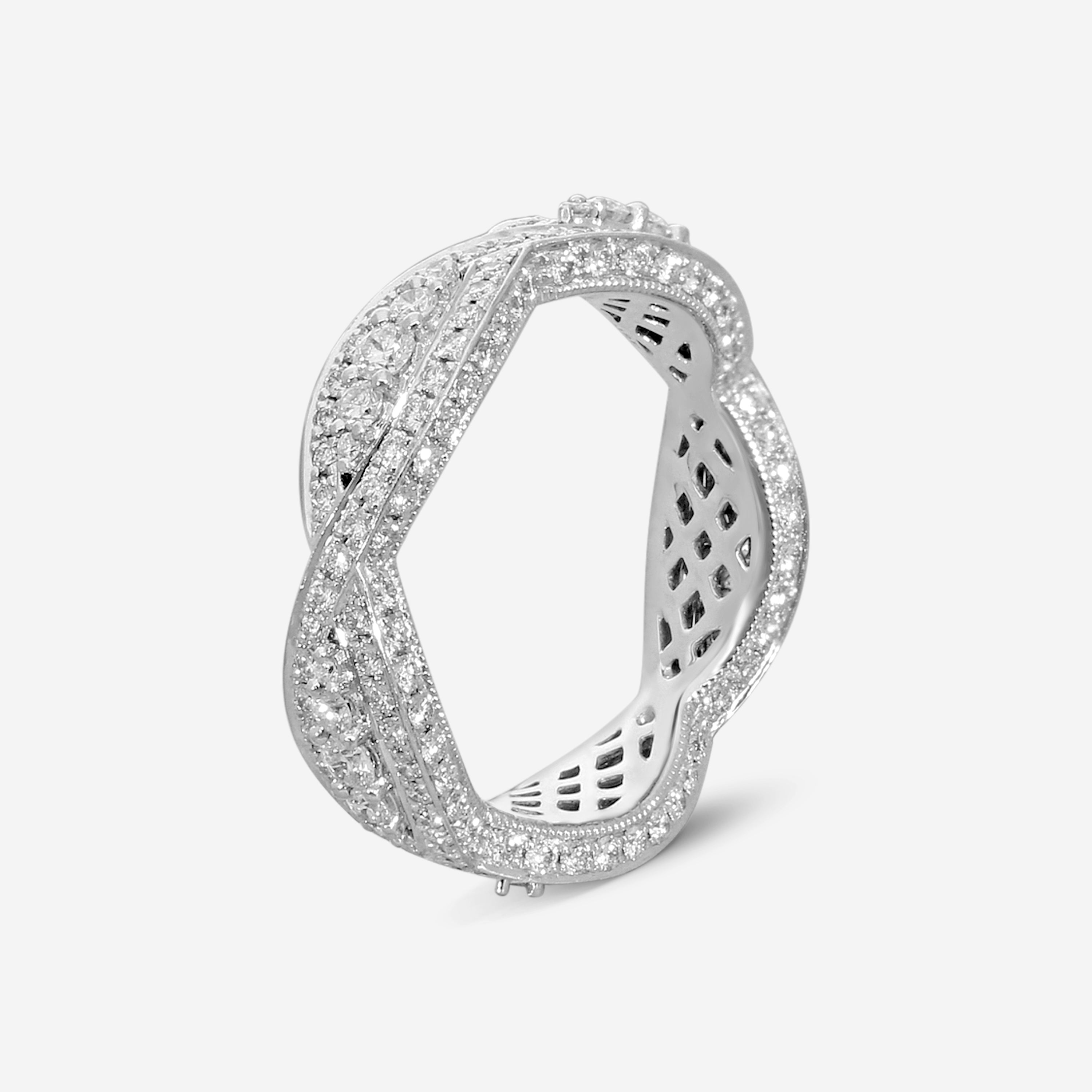 Mémoire - 18K White Gold Vintage Eternity 1.52 ct. Diamond Ring EMVG102-PT - THE SOLIST