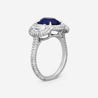 Lugano 18K White Gold Sapphire and Diamond Three-Stone Engagement Ring Sz. 6..25 1050453