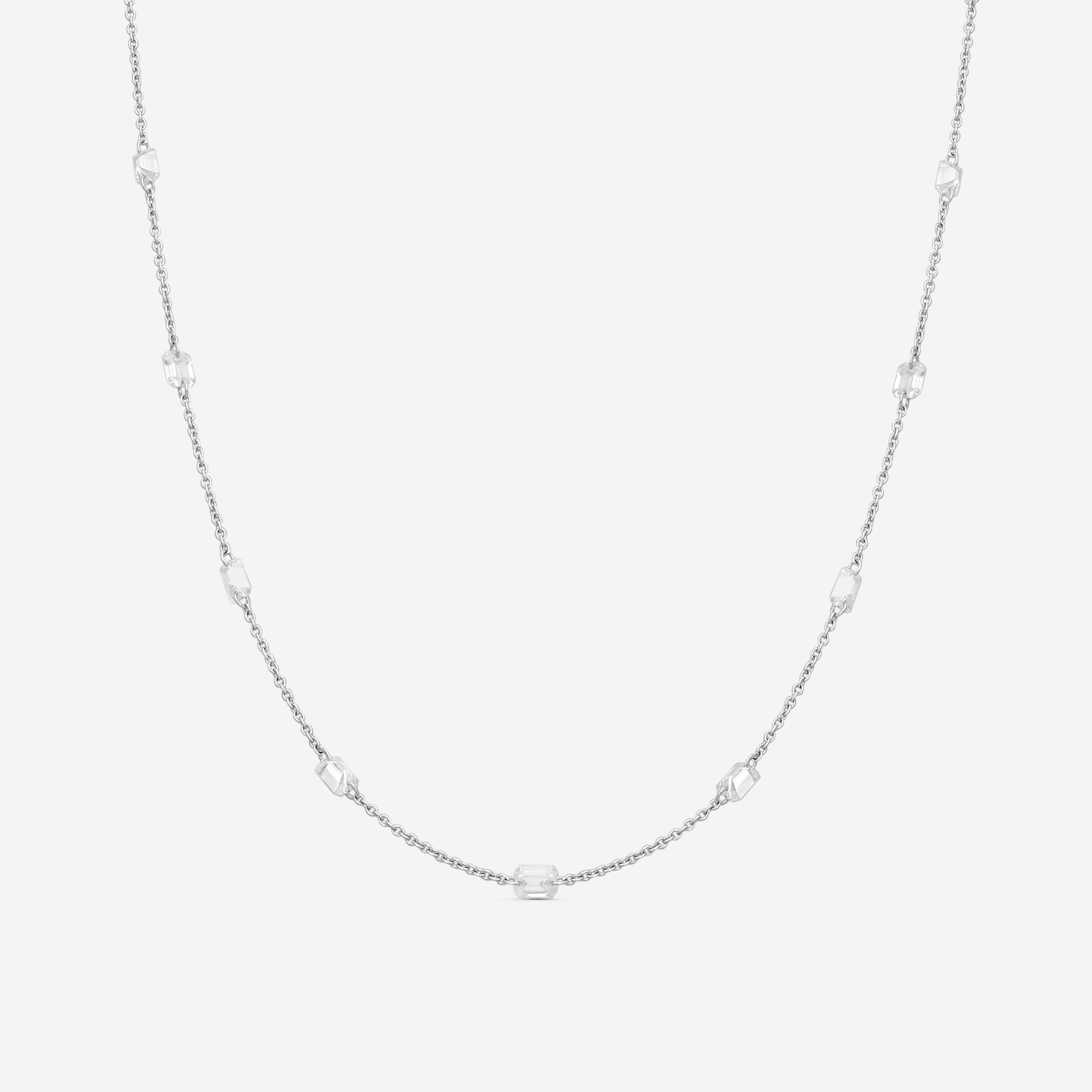 Lugano 18K White Gold Diamond Station Necklace 1149460 - THE SOLIST