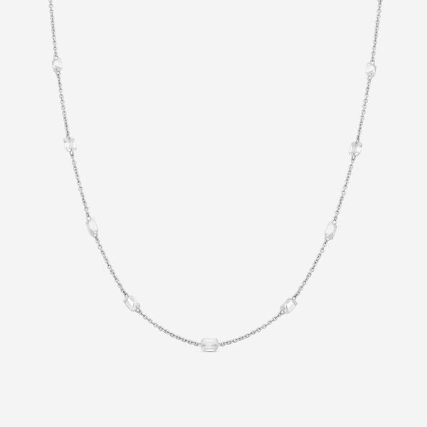 Lugano 18K White Gold Diamond Station Necklace 1149460 - THE SOLIST