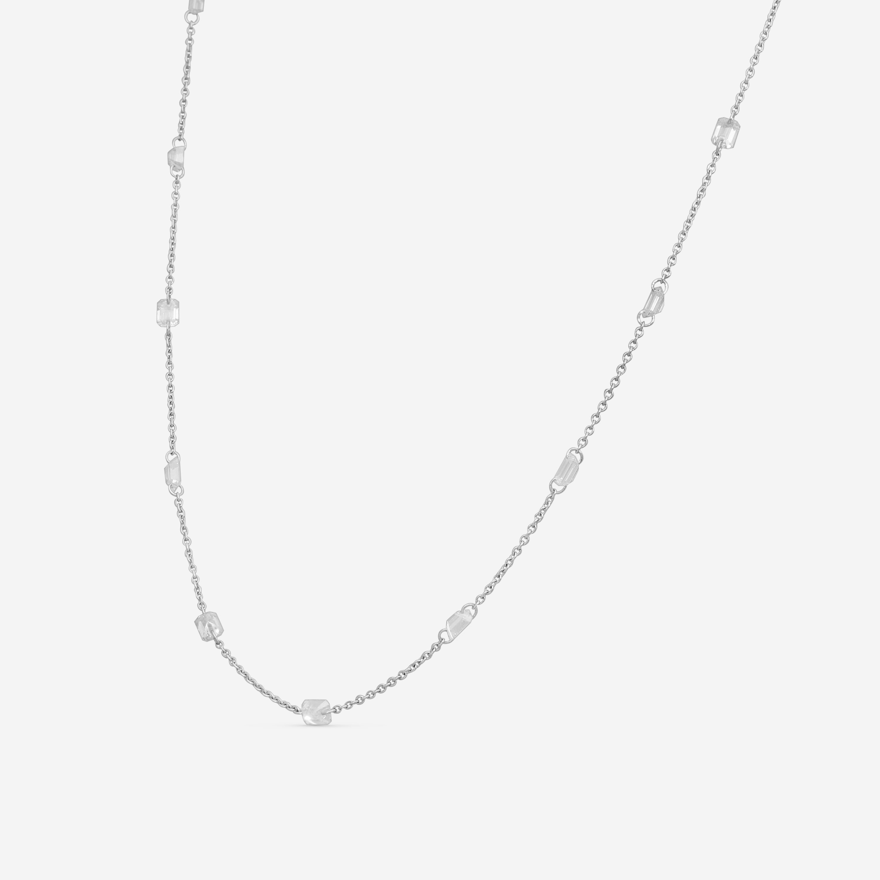 Lugano 18K White Gold Diamond Station Necklace 1149460 - THE SOLIST