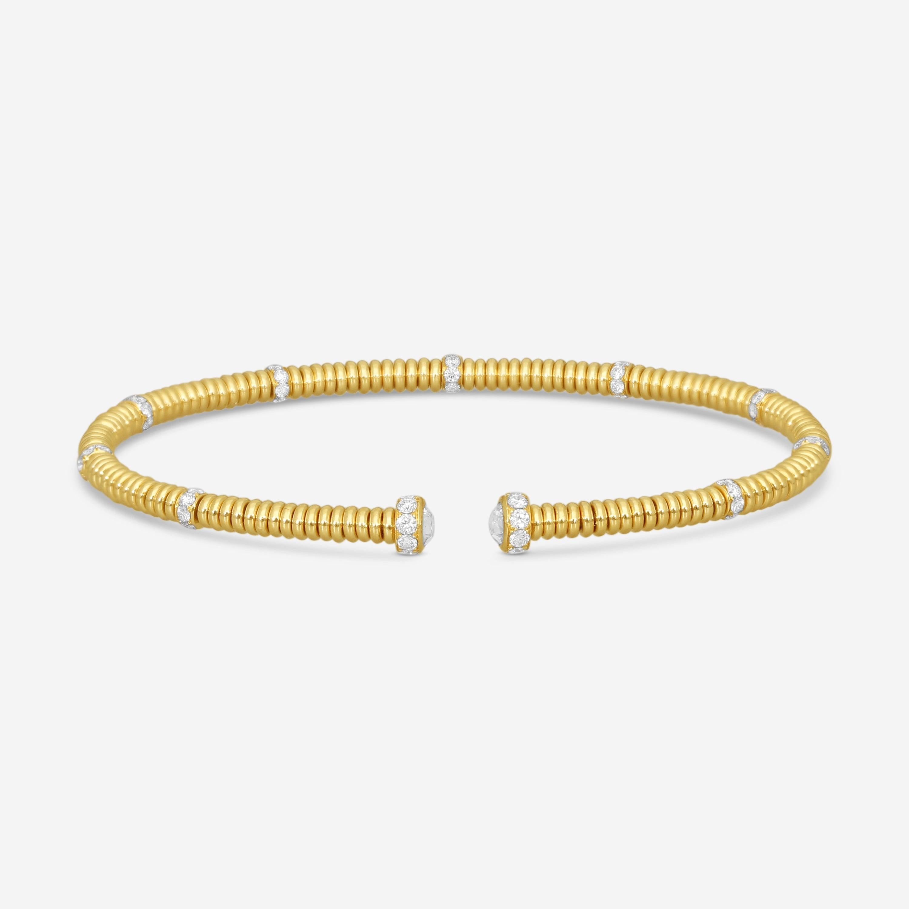 Lugano 18K Yellow Gold Diamond Cuff Bracelet 226-36 - THE SOLIST