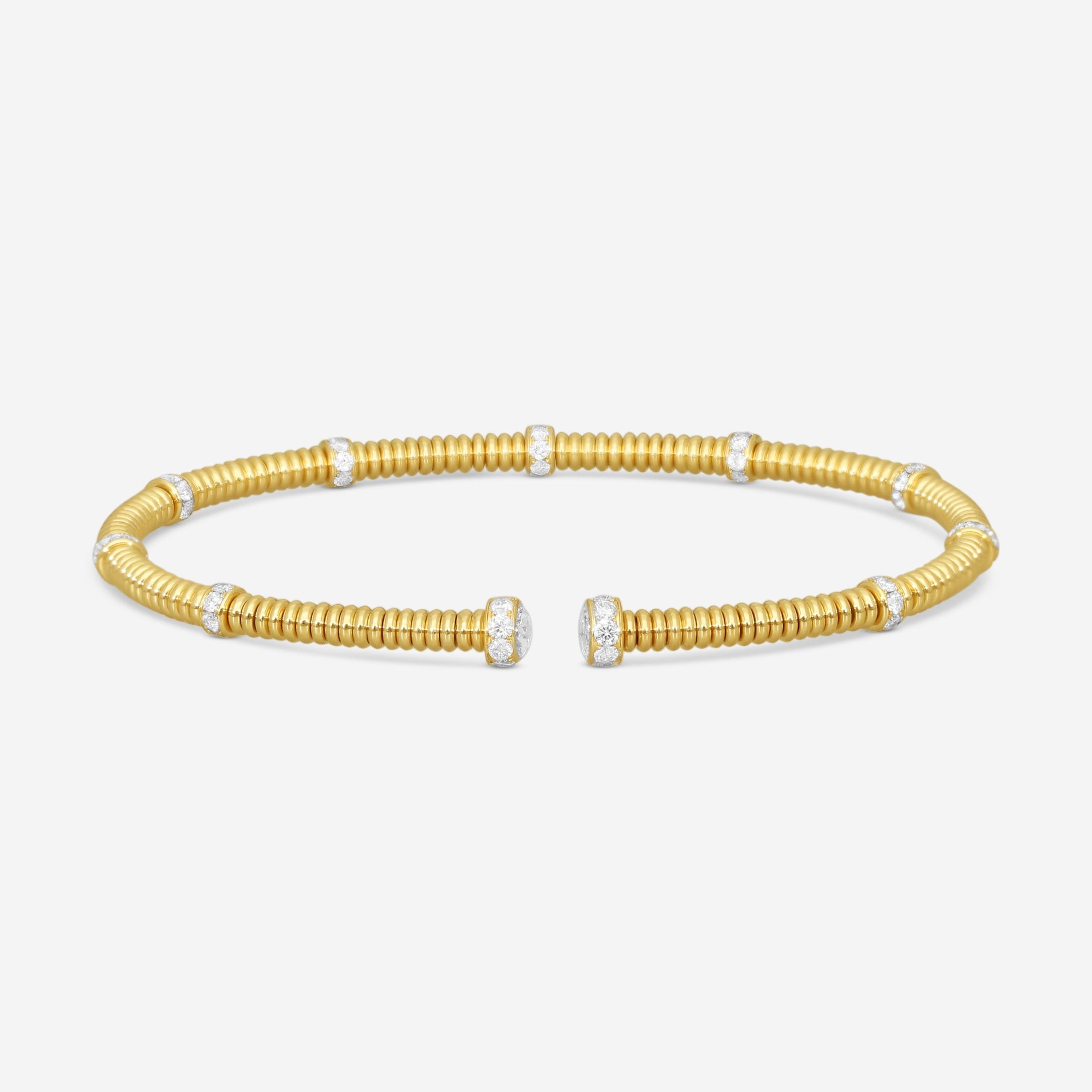 Lugano 18K Yellow Gold Diamond Cuff Bracelet 226-39 - THE SOLIST
