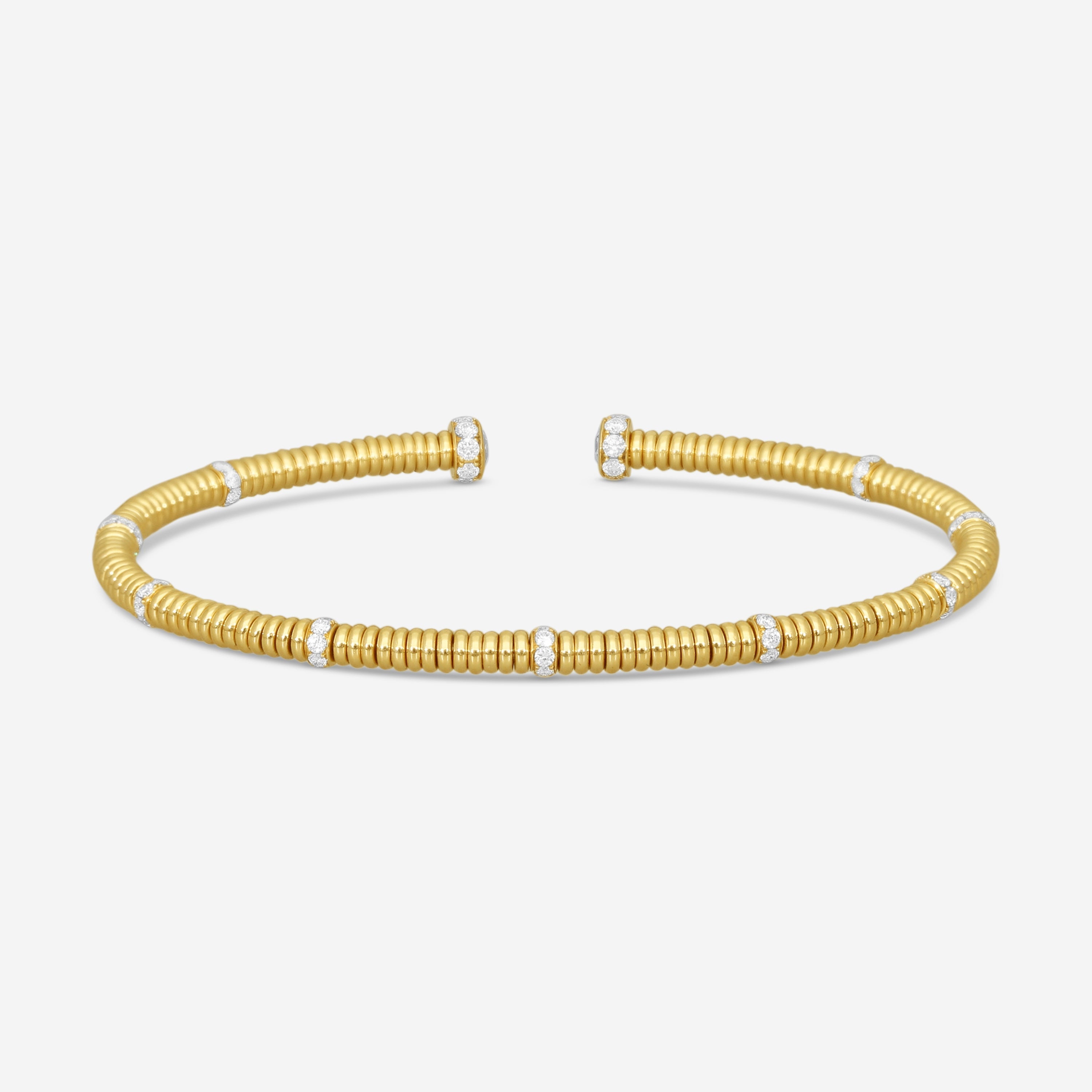Lugano 18K Yellow Gold Diamond Cuff Bracelet 226-43 - THE SOLIST