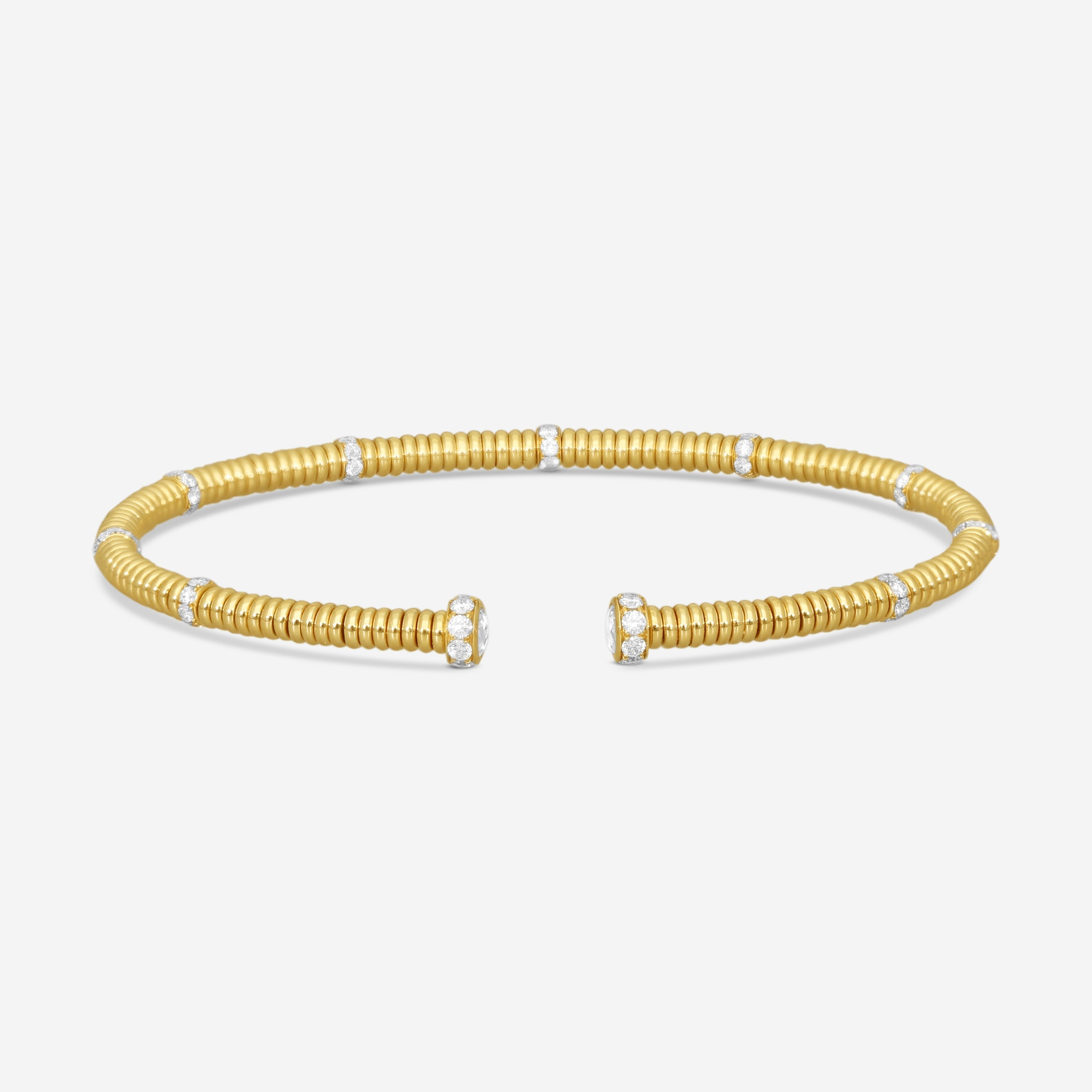 Lugano 18K Yellow Gold Diamond Cuff Bracelet 226-43 - THE SOLIST