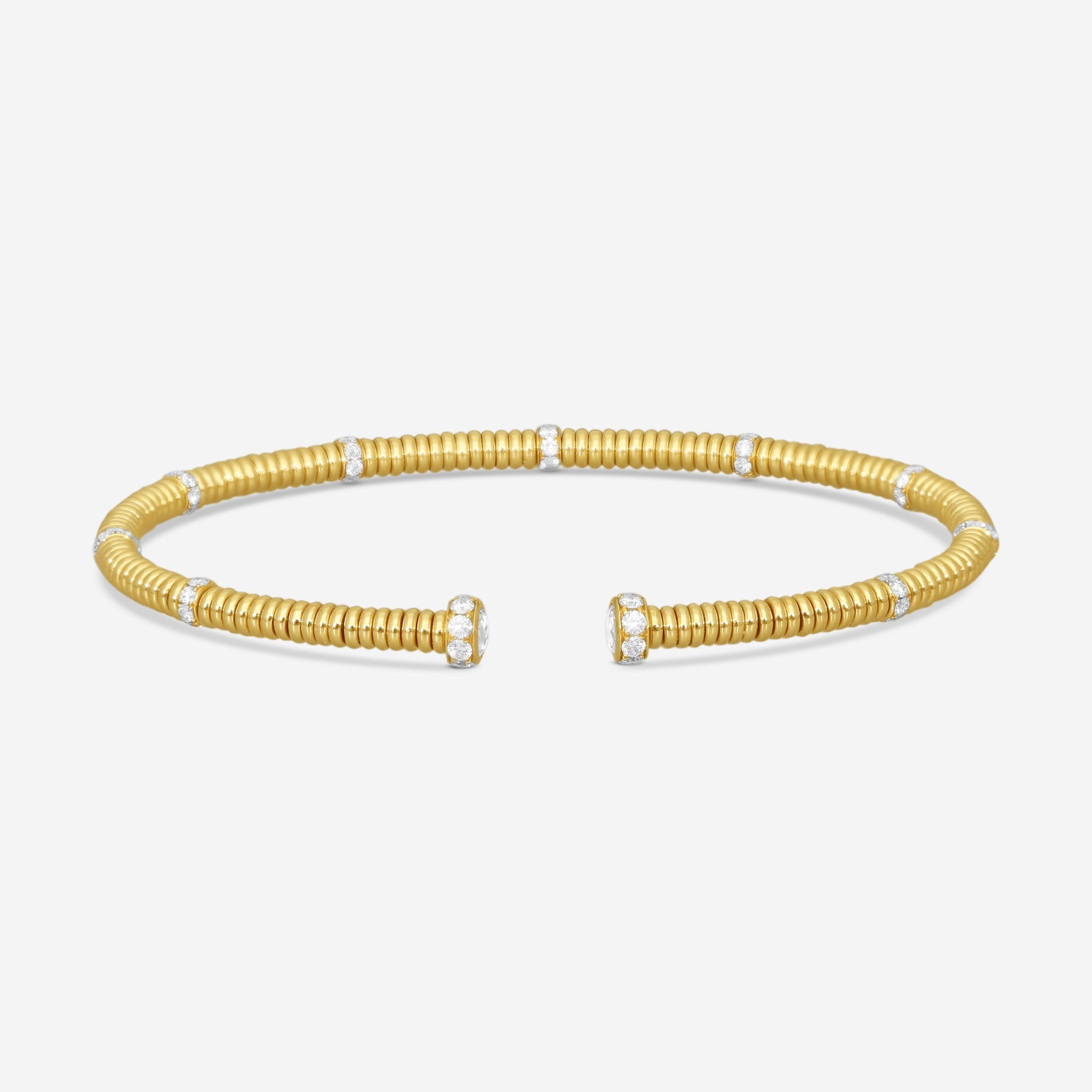 Lugano 18K Yellow Gold Diamond Cuff Bracelet 226-43 - THE SOLIST