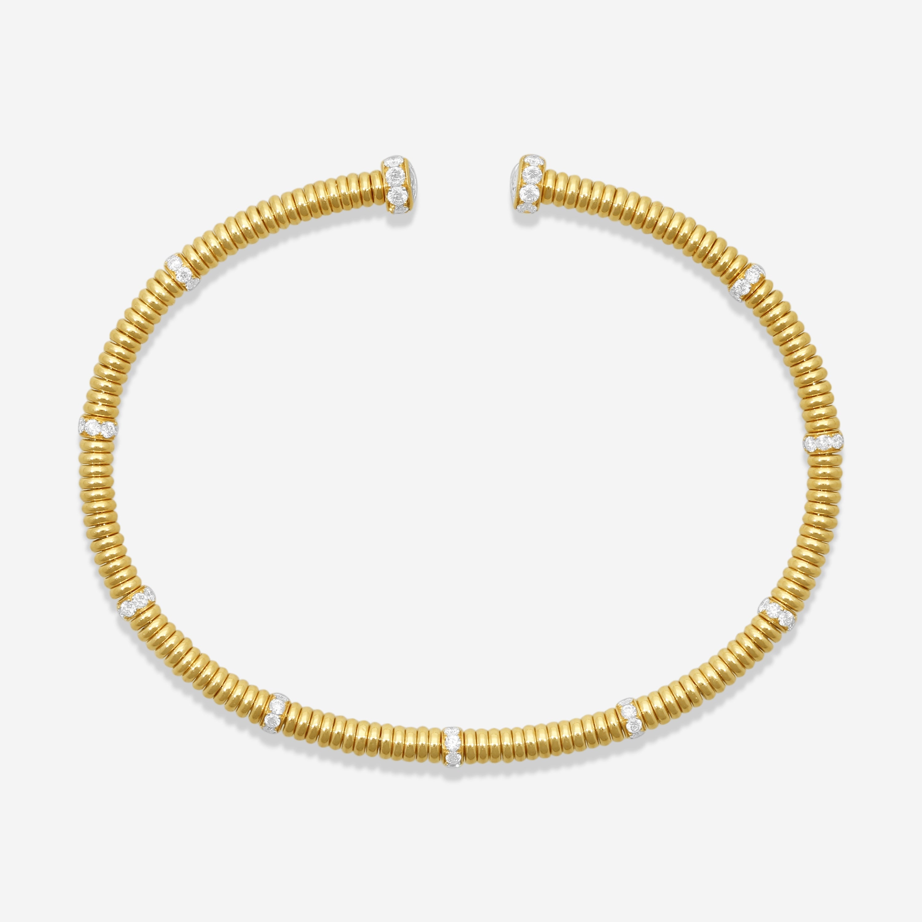 Lugano 18K Yellow Gold Diamond Cuff Bracelet 226-43 - THE SOLIST