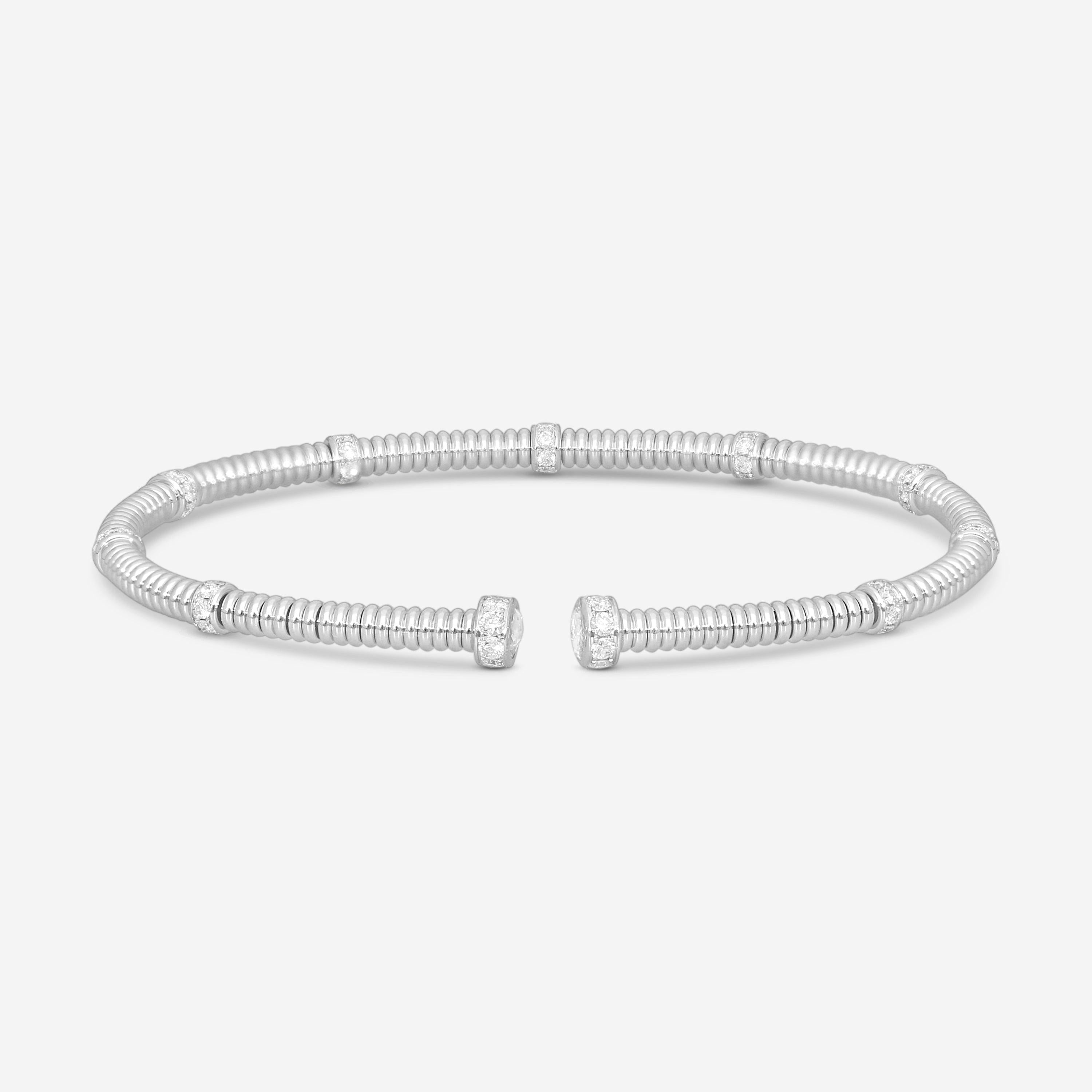 Lugano 18K White Gold Diamond Cuff Bracelet 226-44 - THE SOLIST