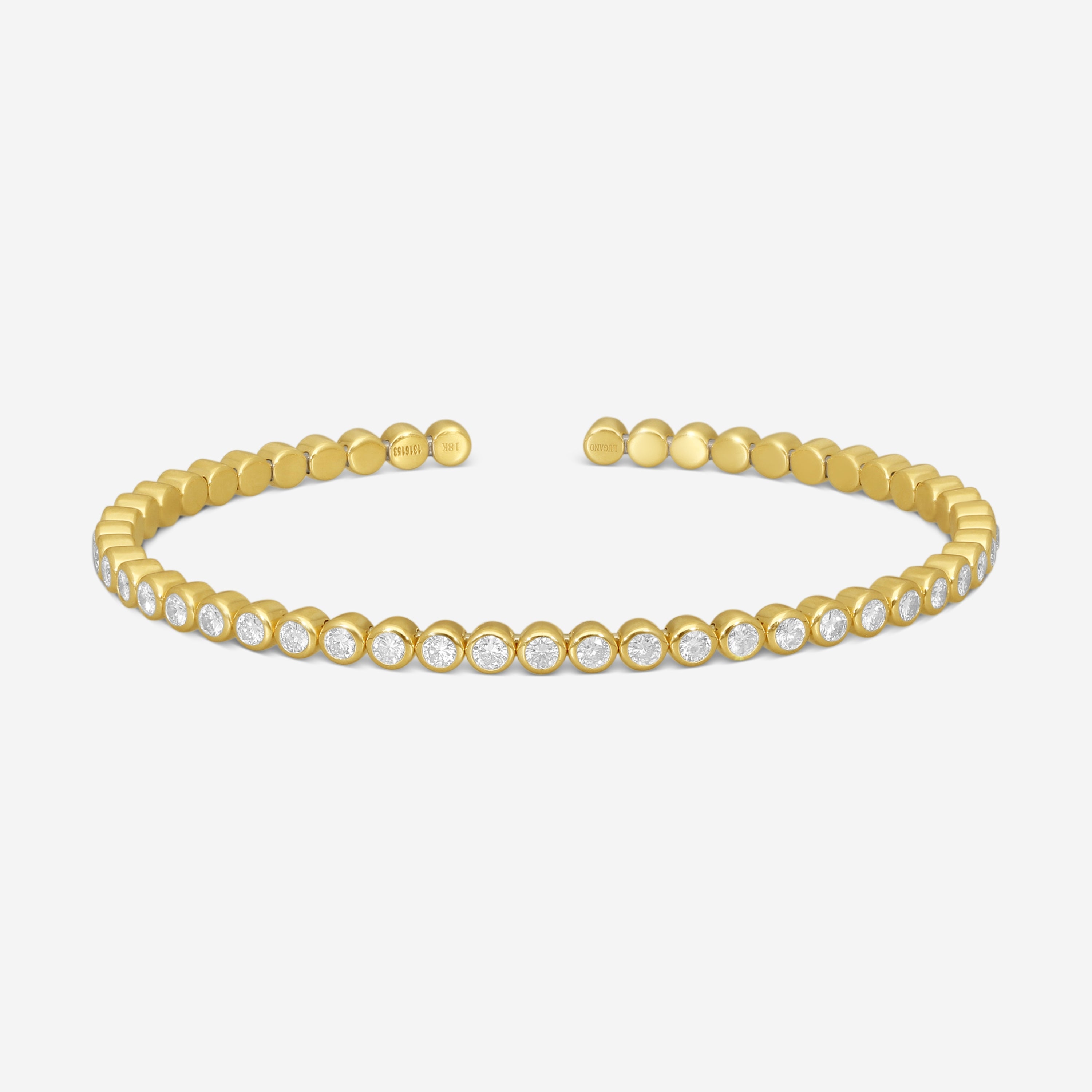 Lugano 18K Yellow Gold Diamond Bangle Bracelet 1316153