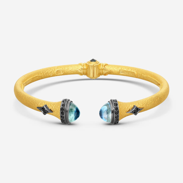 KONSTANTINO - "Callas" (Cuff) - 18K Gold Bracelet - BLK DIA:0.572ctw.; SAP, 0.27Ct - BMK07057-18KT-508

Length: 6.5 INCHES
Retail $10,660.00 - THE SOLIST