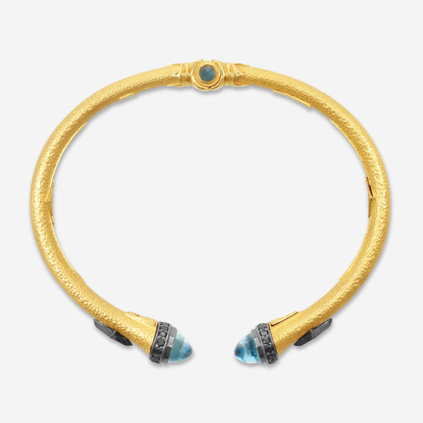 KONSTANTINO - "Callas" (Cuff) - 18K Gold Bracelet - BLK DIA:0.572ctw.; SAP, 0.27Ct - BMK07057-18KT-508

Length: 6.5 INCHES
Retail $10,660.00 - THE SOLIST