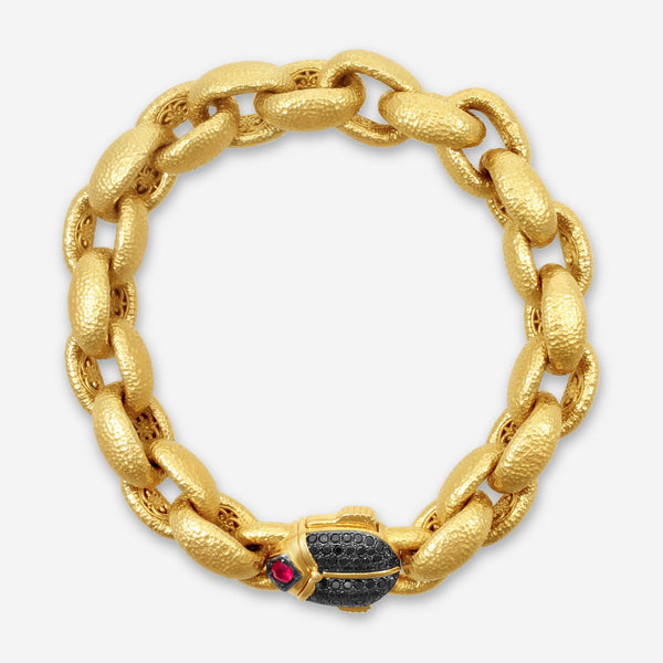 KONSTANTINO - "Callas" (Link) - 18K Gold Blk Diamond Ruby Bracelet - BLK DIA:0.482ctw.; Ruby,0.15Ct - BMK07069-18KT-516

Length: 7 INCHES
Retail $20,460.00 - THE SOLIST