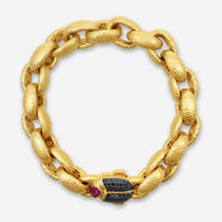 Konstantino Callas 18K Yellow Gold Black Diamond & Ruby Link Bracelet BMK07069-18KT-516 - THE SOLIST