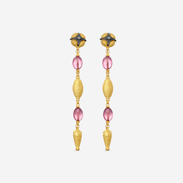 KONSTANTINO - "Callas" (Drop) - 18K Gold Blk Diamond Earrings - Pink Tourmaline - SKMK03149-18KT-507

Length: 1.5"
Retail $4,090.00 - THE SOLIST