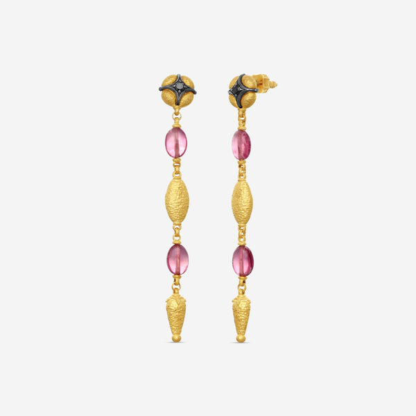 KONSTANTINO - "Callas" (Drop) - 18K Gold Blk Diamond Earrings - Pink Tourmaline - SKMK03149-18KT-507

Length: 1.5"
Retail $4,090.00 - THE SOLIST