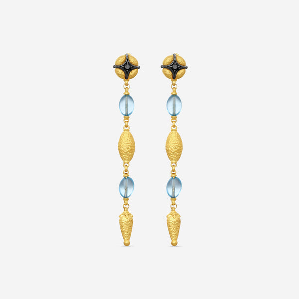 KONSTANTINO - "Callas" (Drop) - 18K Gold Blk Diamond-Swiss Bt Earrings - Swiss Blue TOP - SKMK03149-18KT-510

Length: 1.5"
Retail $3,620.00 - THE SOLIST